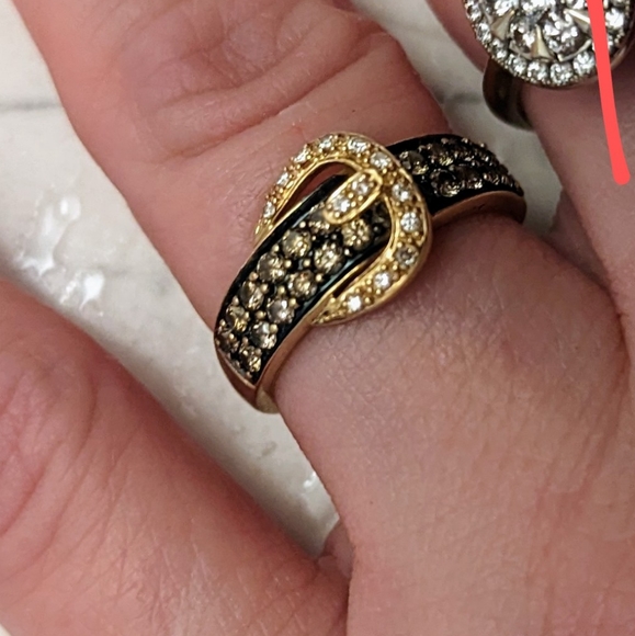 Levian Jewelry Levian 4kt Yellow Gold Chocolate Diamond Buckle Ring